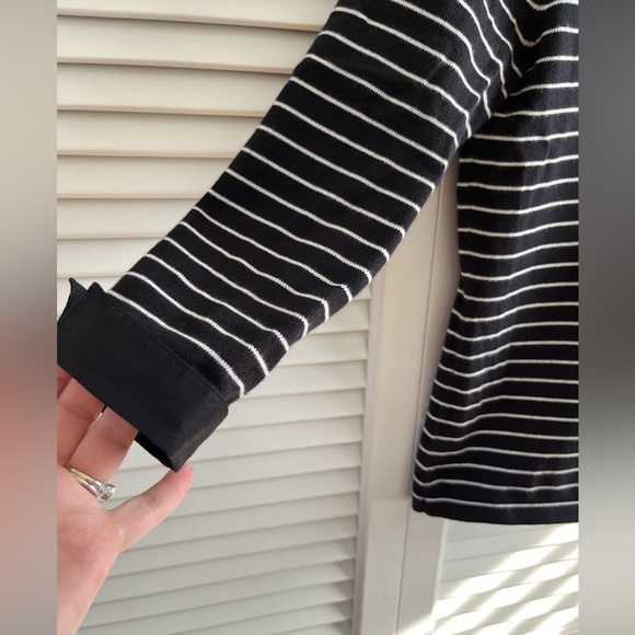 Jones New York Women's Black White Striped Button Up Knit Sweater Size Petite PP - Picture 5 of 11